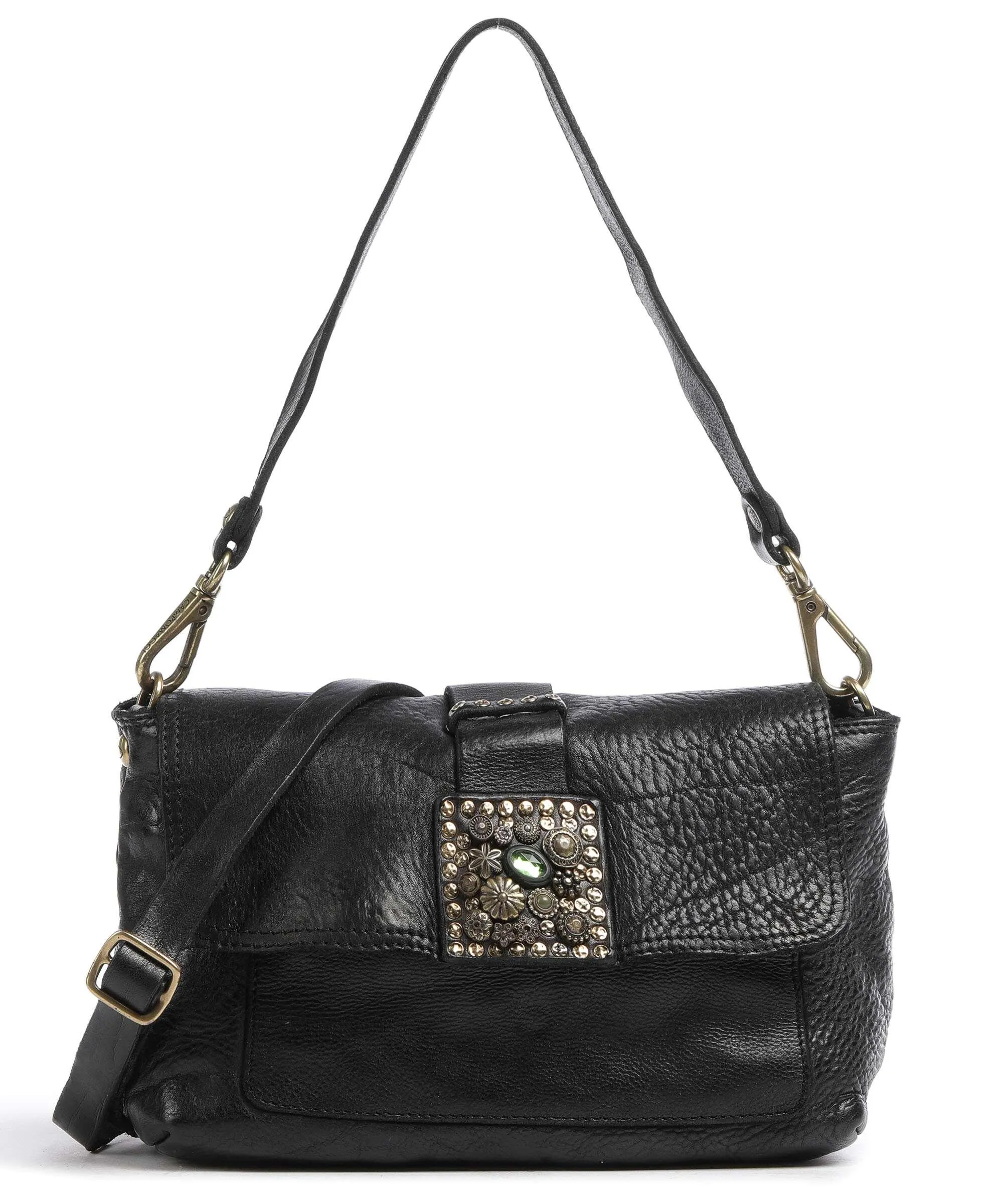  Campomaggi Prestige Borsa a spalla pelle di vacchetta grana nero  