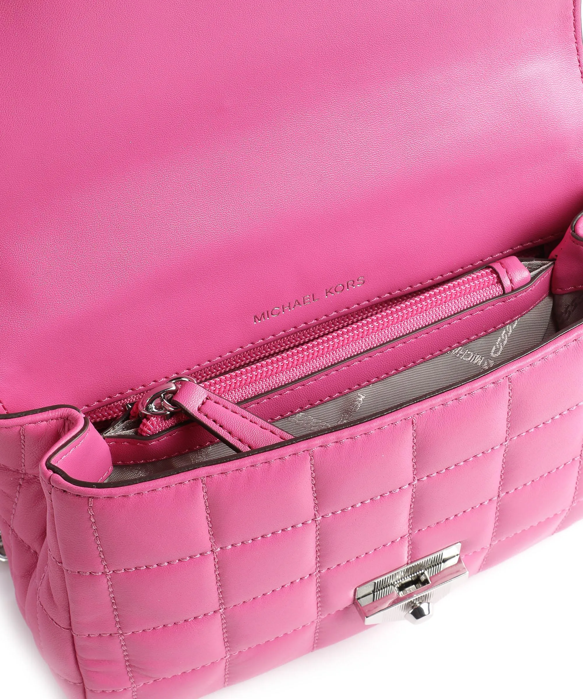  Michael Kors Soho Borsa a spalla cuoio di agnello pink  